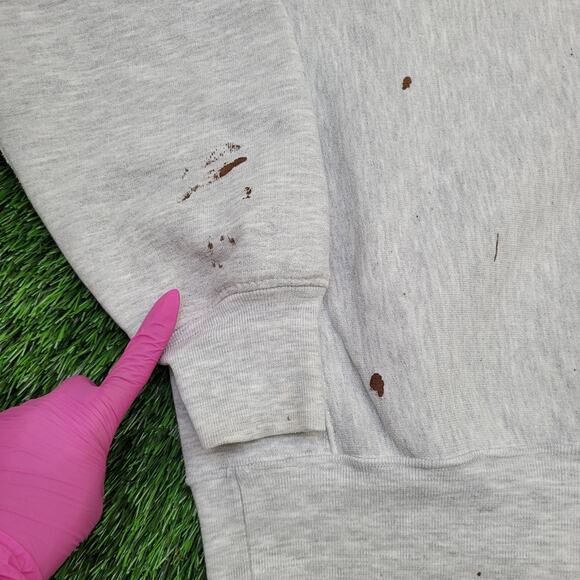 Vintage 80s Pickus Construction Sweatshirt XL 24x24 Crop Boxy USA - Picture 2 of 16